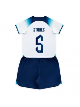 England John Stones #5 Heimtrikotsatz für Kinder WM 2022 Kurzarm (+ Kurze Hosen)